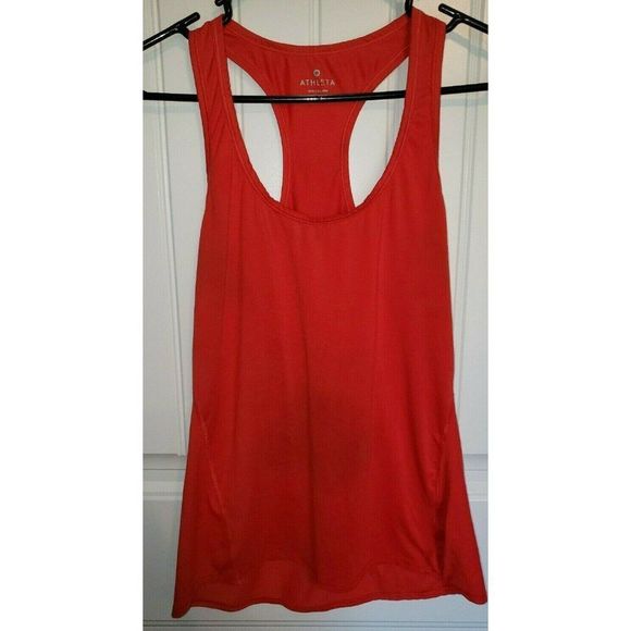 Orange Athleta Racerback Tank Small EUC Yoga Pilates - Picture 1 of 4